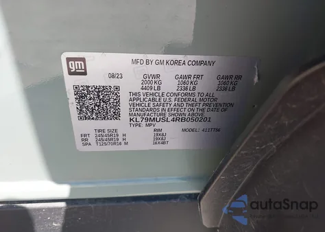 2024 Chevrolet Trailblazer Awd Rs z USA, uszkodzony, nr VIN KL79MUSL4RB050201